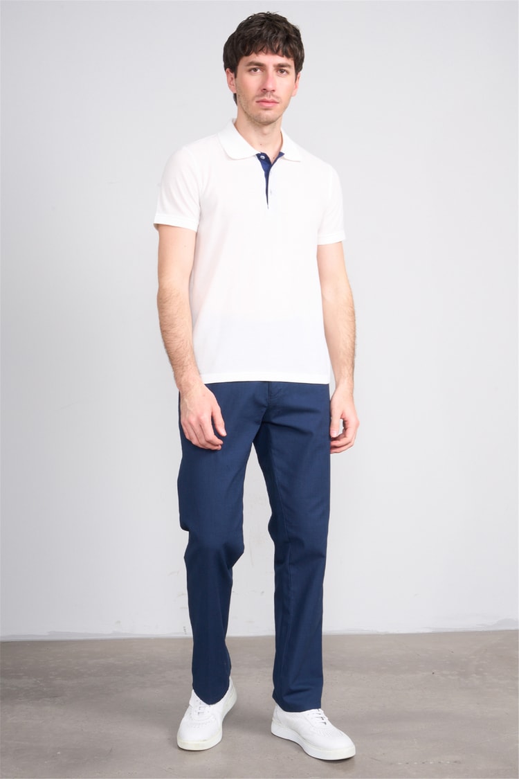 Çetinkaya Mentality 4568 Polo Yaka Regular Modelli T-shirt Beyaz