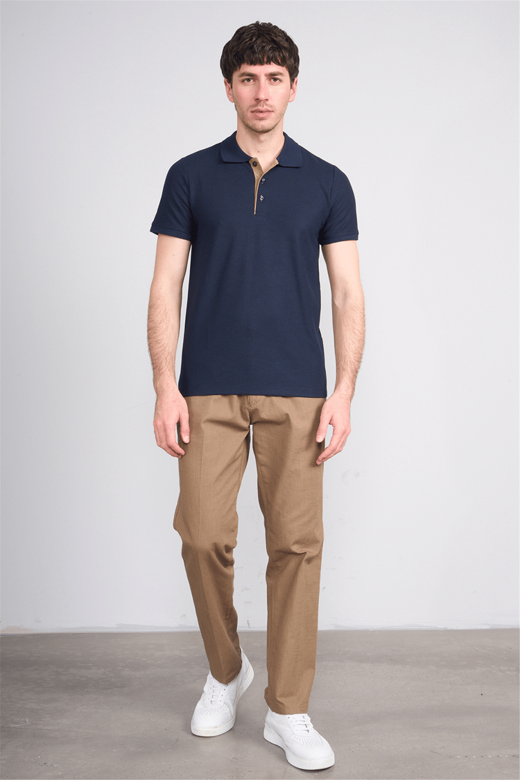 Çetinkaya Mentality 4568 Polo Yaka Regular Modelli T-shirt Lacivert