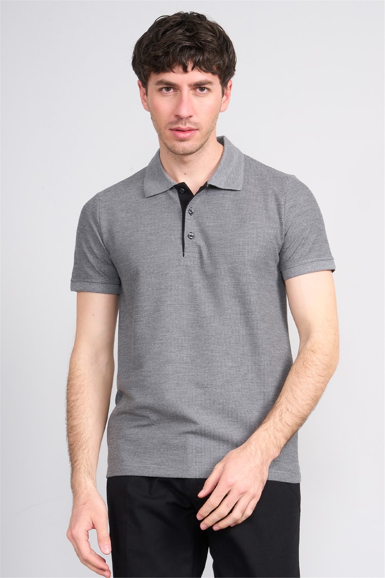 Çetinkaya Mentality 4568 Polo Yaka Regular Modelli T-shirt Antrasit