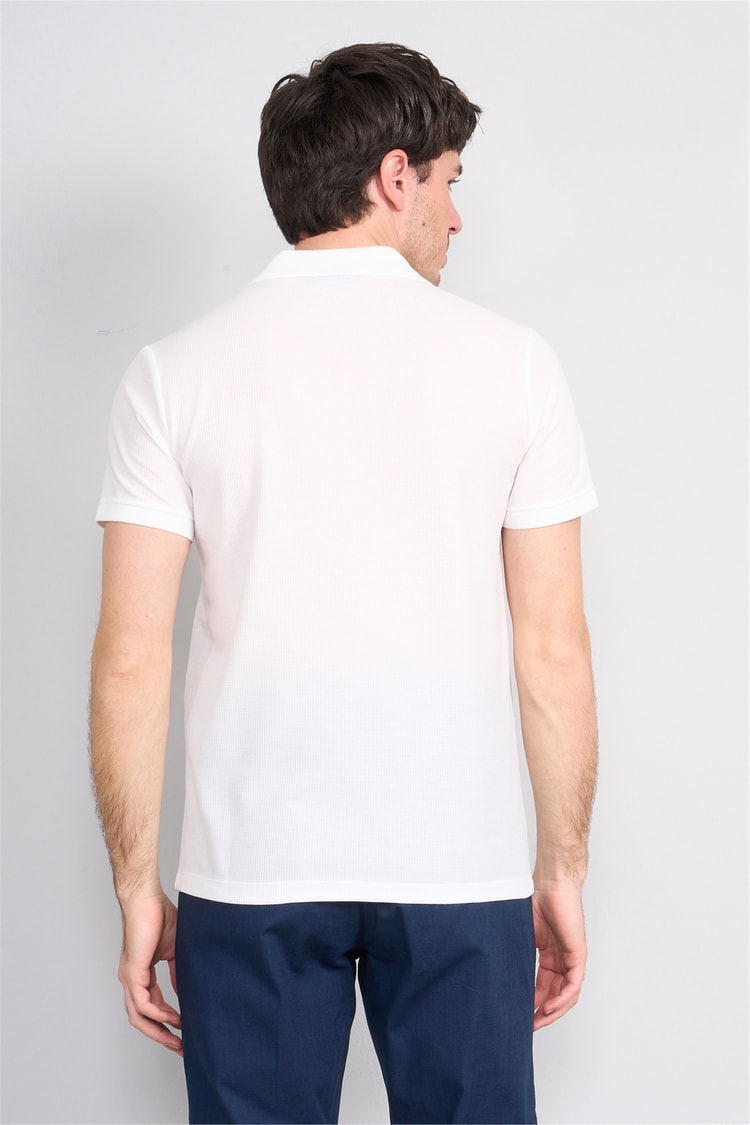 Çetinkaya Mentality 4568 Polo Yaka Regular Modelli T-shirt Beyaz