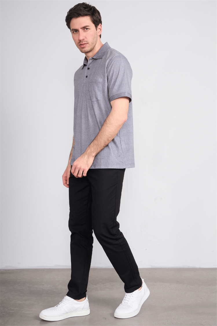 Çetinkaya Mentality 4582 Polo Yaka Regular Modelli T-shirt Siyah