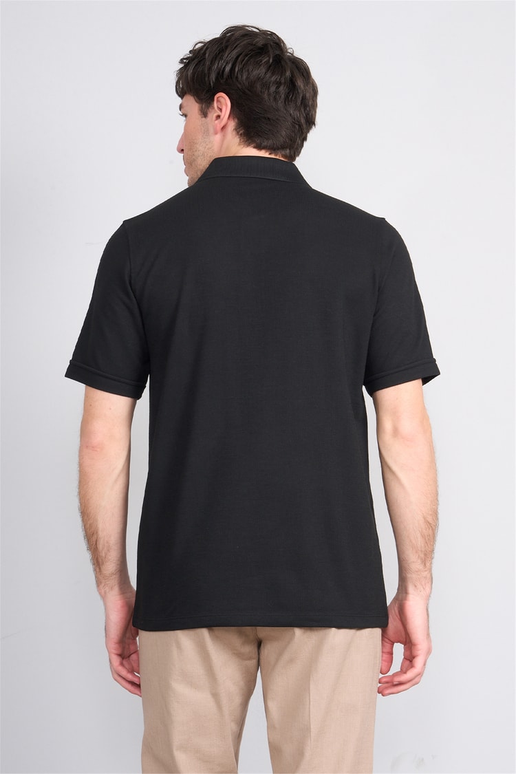 Çetinkaya Mentality 4592 Polo Yaka Regular Modelli T-shirt Siyah