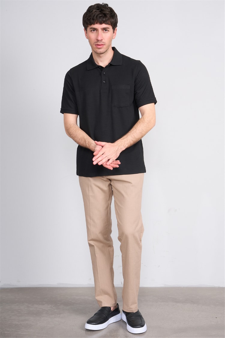 Çetinkaya Mentality 4592 Polo Yaka Regular Modelli T-shirt Siyah