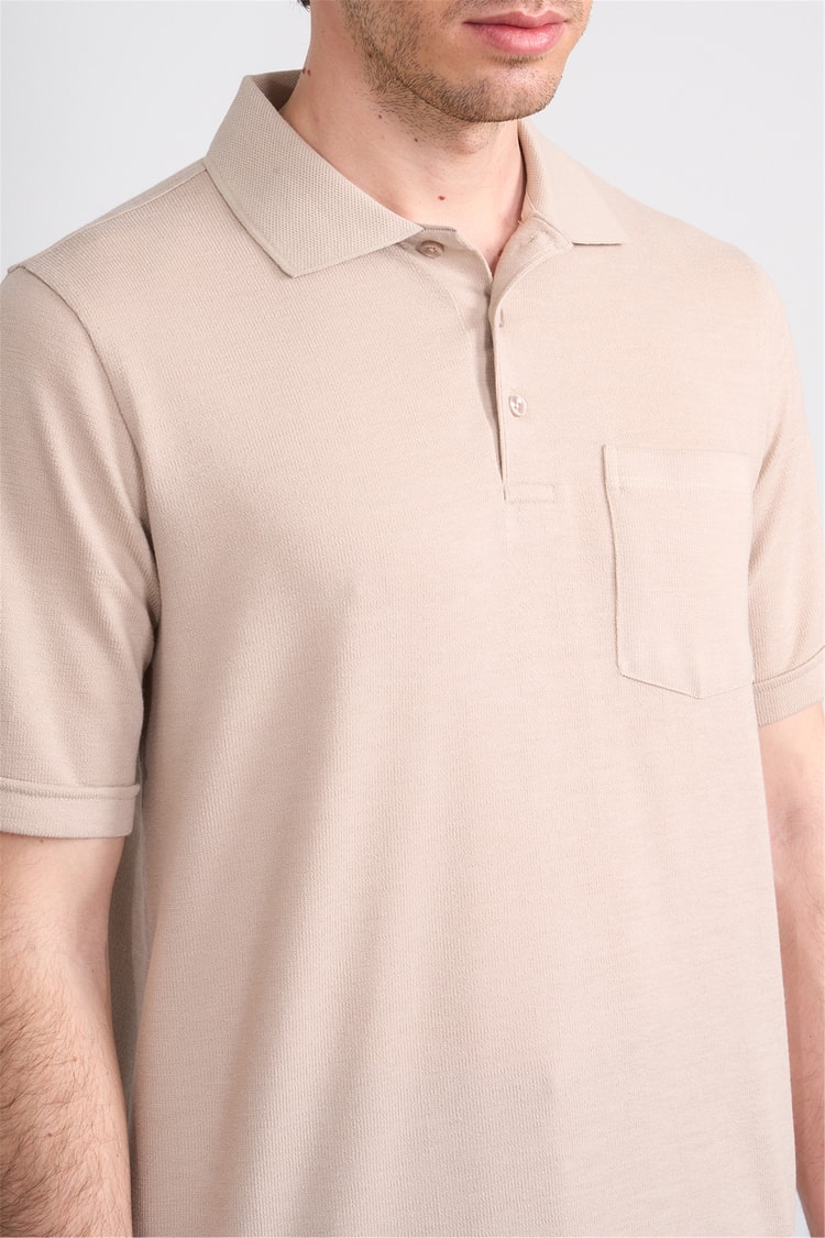 Çetinkaya Mentality 4592 Polo Yaka Regular Modelli T-shirt Bej