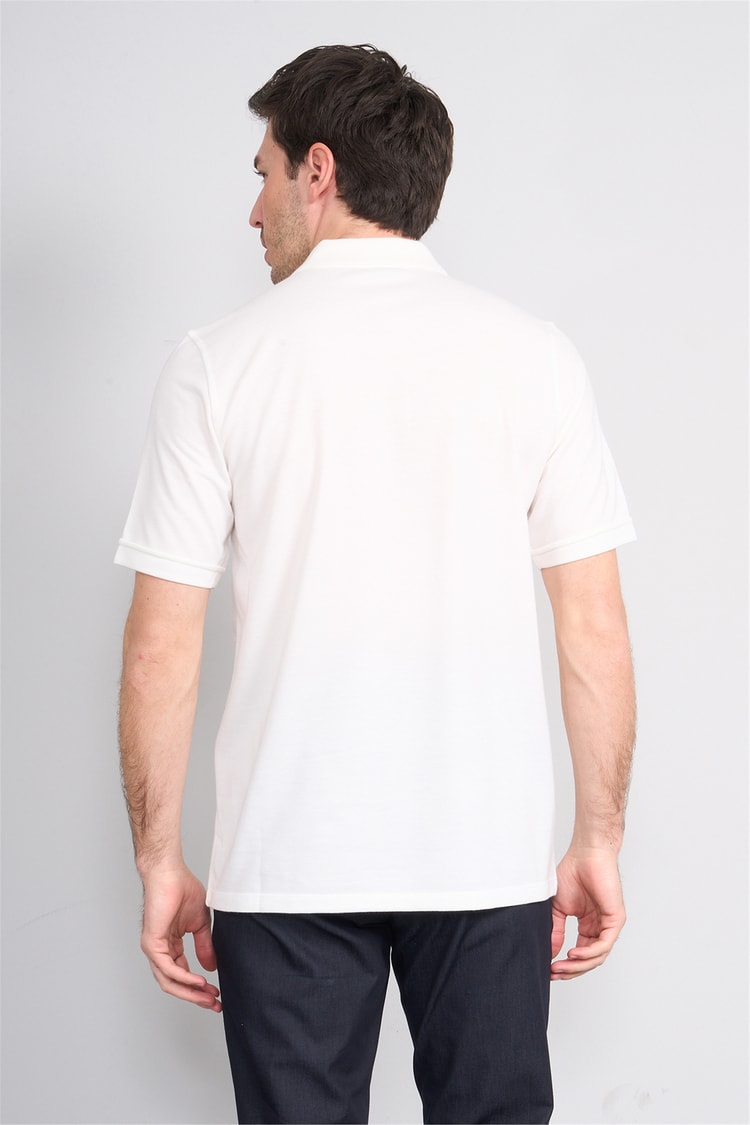 Çetinkaya Mentality 4592 Polo Yaka Regular Modelli T-shirt Beyaz