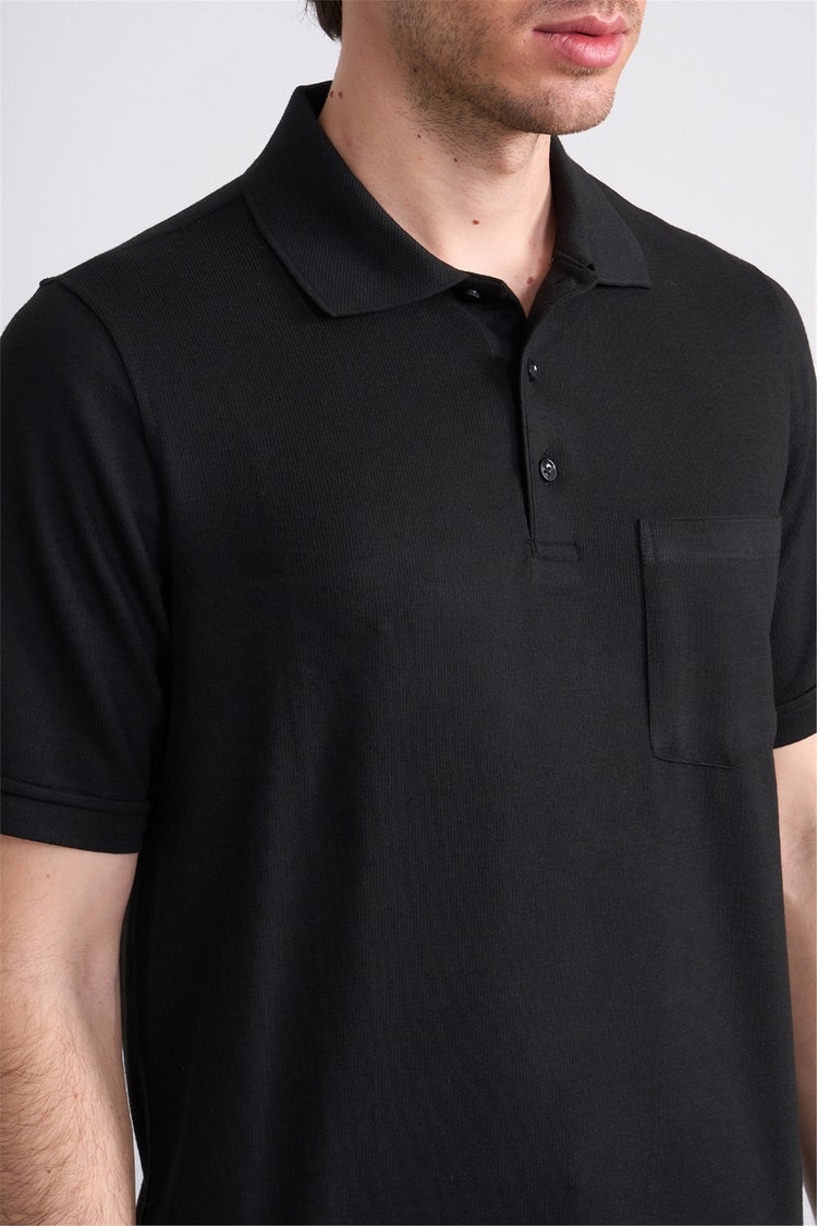 Çetinkaya Mentality 4592 Polo Yaka Regular Modelli T-shirt Siyah