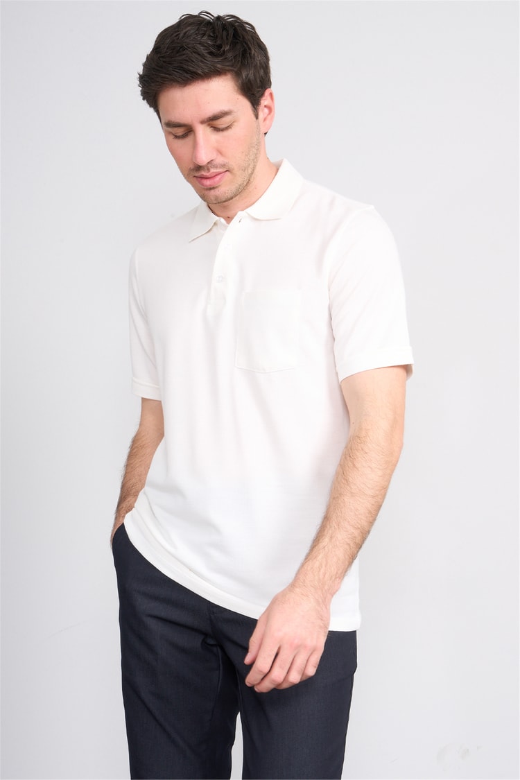 Çetinkaya Mentality 4592 Polo Yaka Regular Modelli T-shirt Beyaz