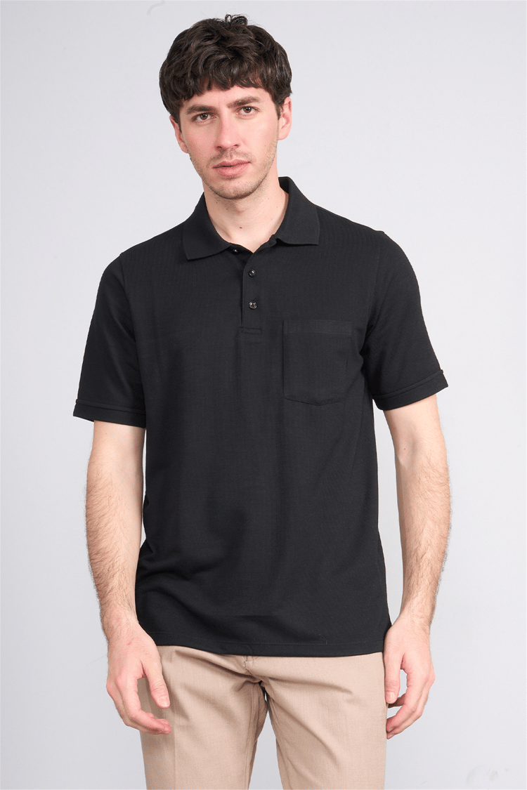 Çetinkaya Mentality 4592 Polo Yaka Regular Modelli T-shirt Siyah
