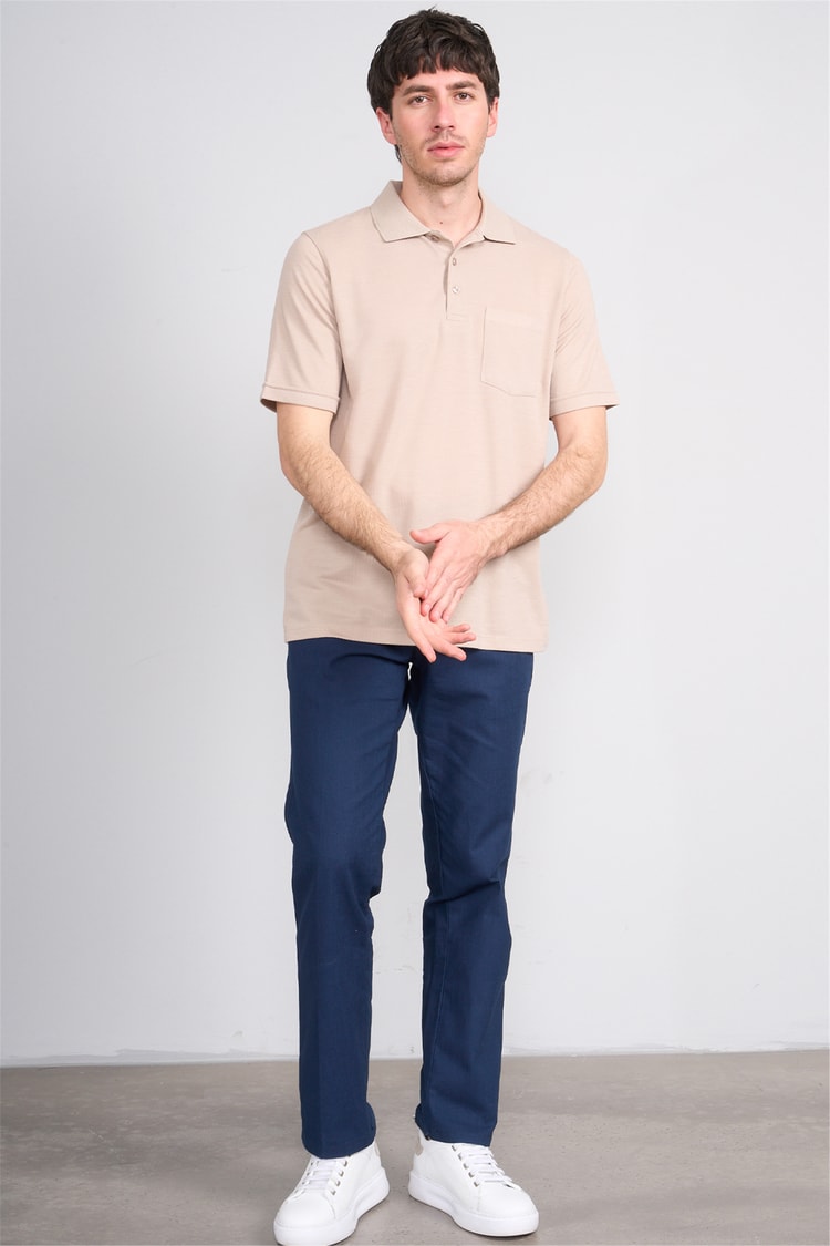 Çetinkaya Mentality 4592 Polo Yaka Regular Modelli T-shirt Bej