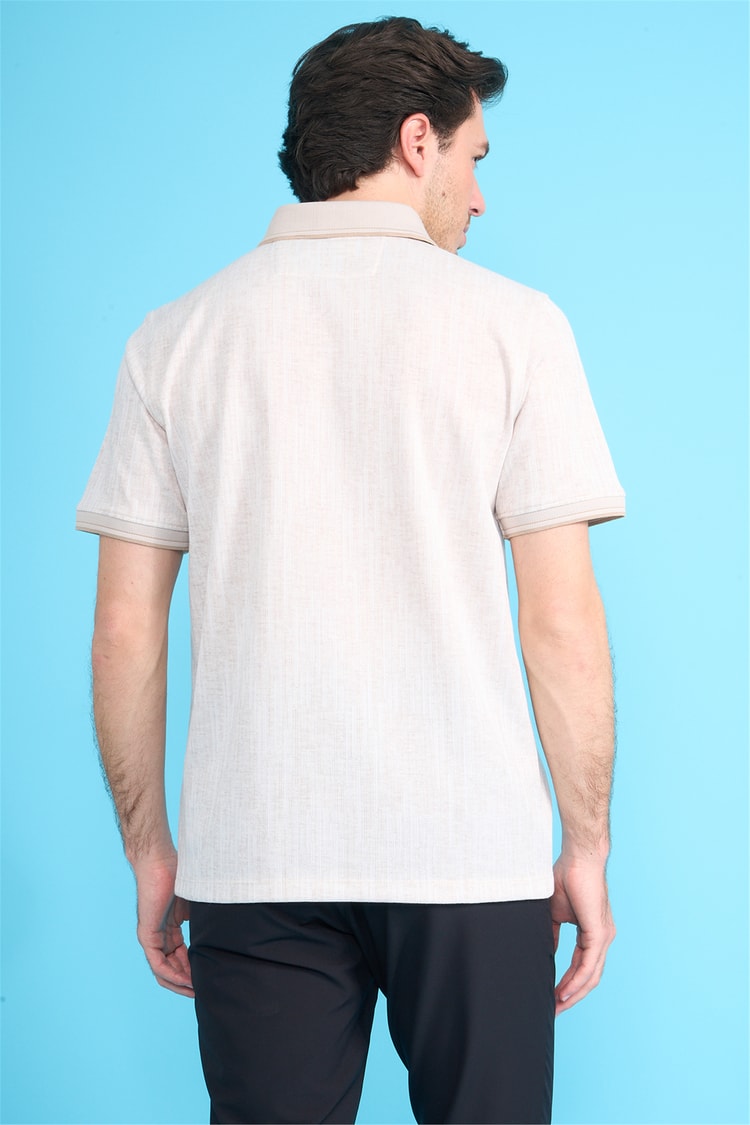 Çetinkaya Mentality 4593 Polo Yaka Regular Modelli T-shirt Bej