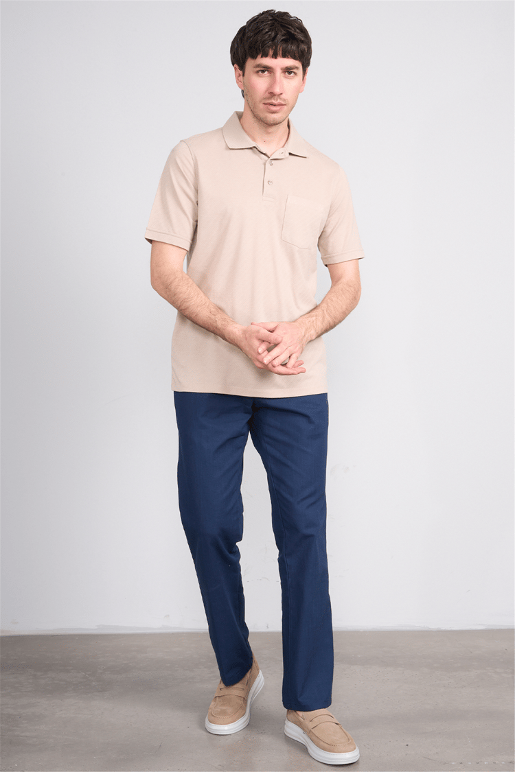 Çetinkaya Mentality 4596 Polo Yaka Regular Modelli T-shirt Bej