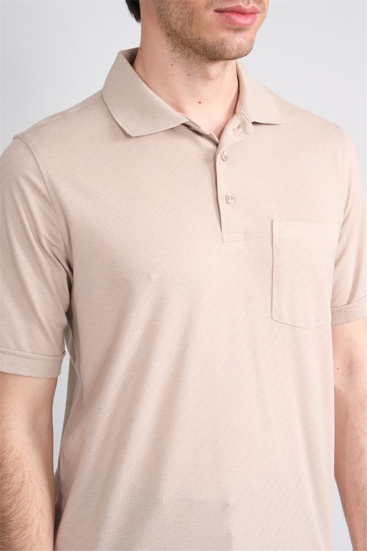 Çetinkaya Mentality 4596 Polo Yaka Regular Modelli T-shirt Bej