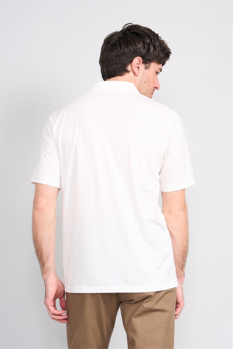 Çetinkaya Mentality 4596 Polo Yaka Regular Modelli T-shirt Beyaz