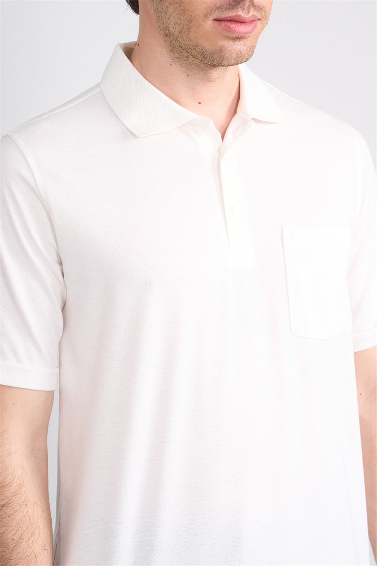 Çetinkaya Mentality 4596 Polo Yaka Regular Modelli T-shirt Beyaz