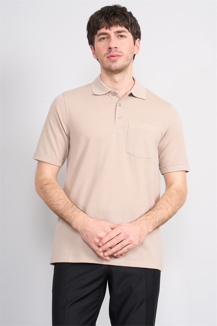 Çetinkaya Mentality 4598 Polo Yaka Regular Modelli T-shirt Bej
