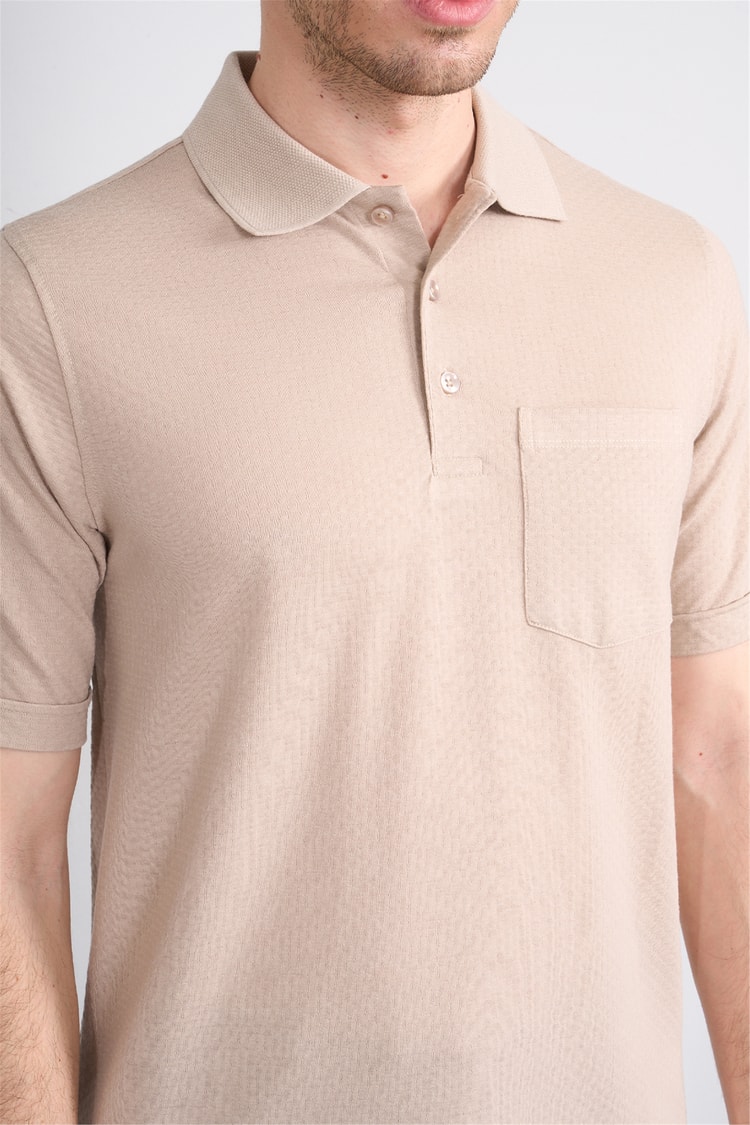 Çetinkaya Mentality 4598 Polo Yaka Regular Modelli T-shirt Bej