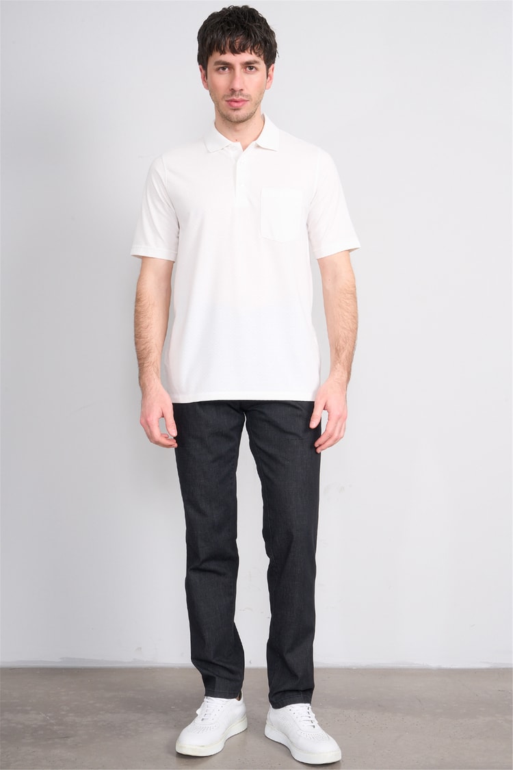 Çetinkaya Mentality 4598 Polo Yaka Regular Modelli T-shirt Beyaz