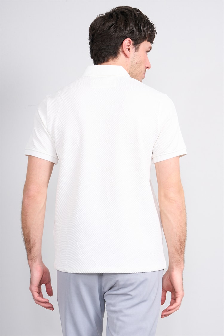 Çetinkaya Mentality 4600 Polo Yaka Regular Modelli T-shirt Beyaz