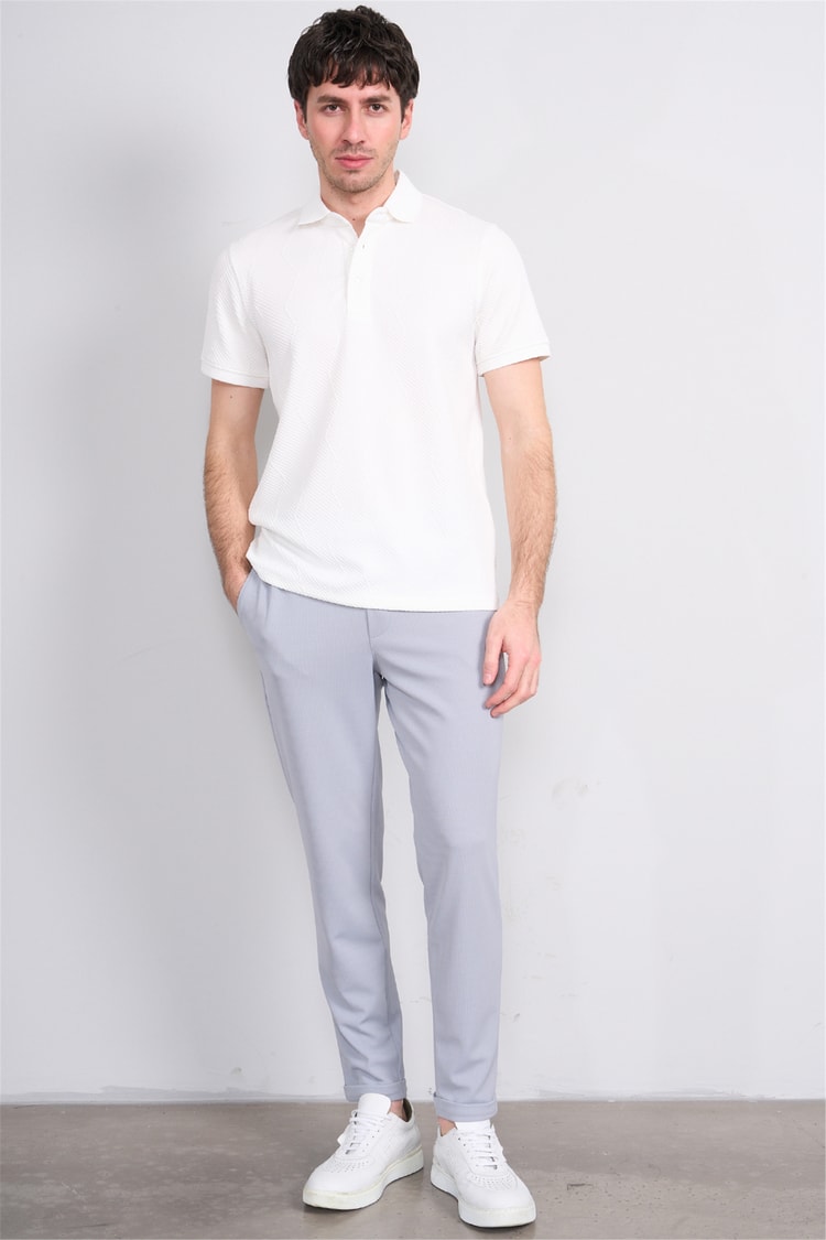 Çetinkaya Mentality 4600 Polo Yaka Regular Modelli T-shirt Beyaz