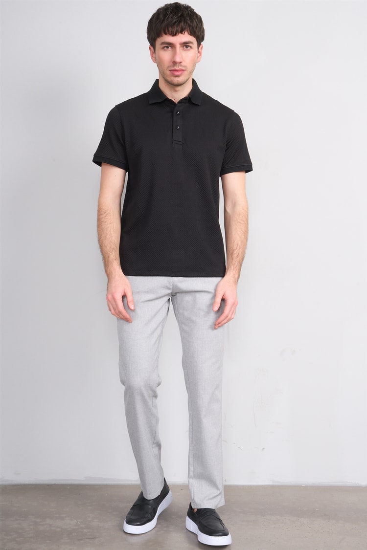 Çetinkaya Mentality 4600 Polo Yaka Regular Modelli T-shirt Siyah