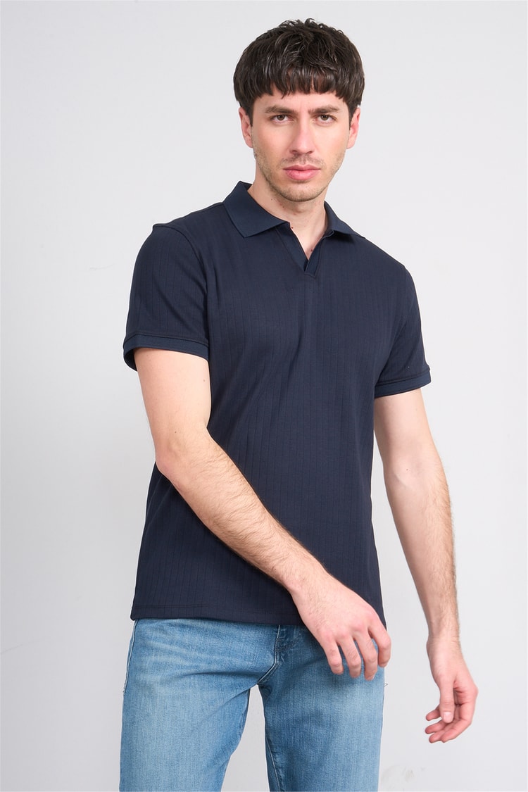 Çetinkaya Mentality 4602 Polo Yaka Regular Modelli T-shirt Lacivert