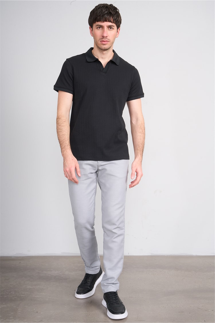 Çetinkaya Mentality 4602 Polo Yaka Regular Modelli T-shirt Siyah