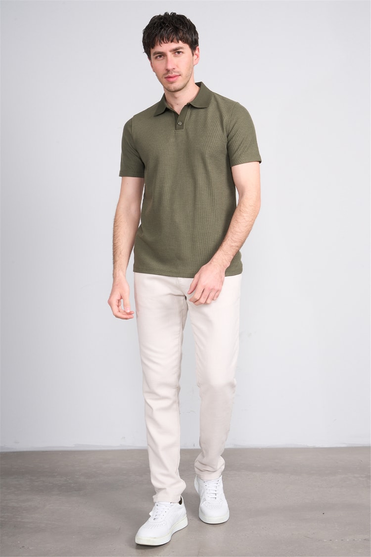 Çetinkaya Mentality 4603 Polo Yaka Regular Modelli T-shirt Haki