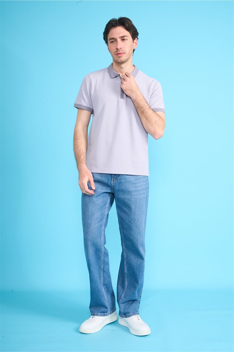 Çetinkaya Mentality 4604 Polo Yaka Regular Modelli T-shirt Gri