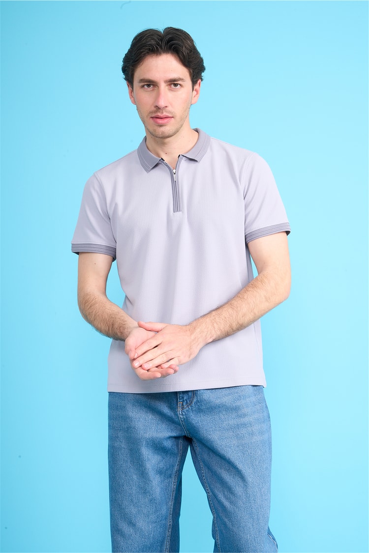 Çetinkaya Mentality 4604 Polo Yaka Regular Modelli T-shirt Gri