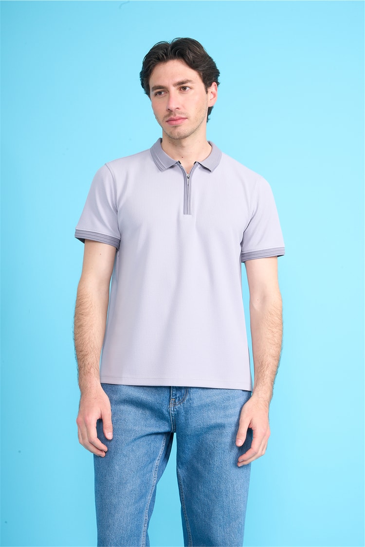 Çetinkaya Mentality 4604 Polo Yaka Regular Modelli T-shirt Gri