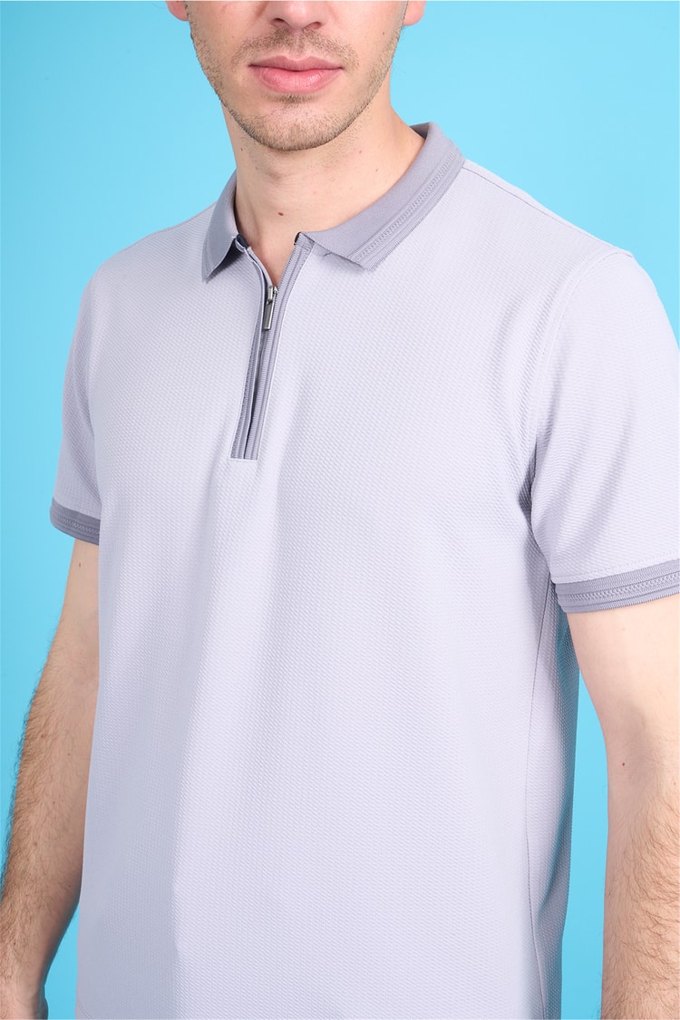 Çetinkaya Mentality 4604 Polo Yaka Regular Modelli T-shirt Gri