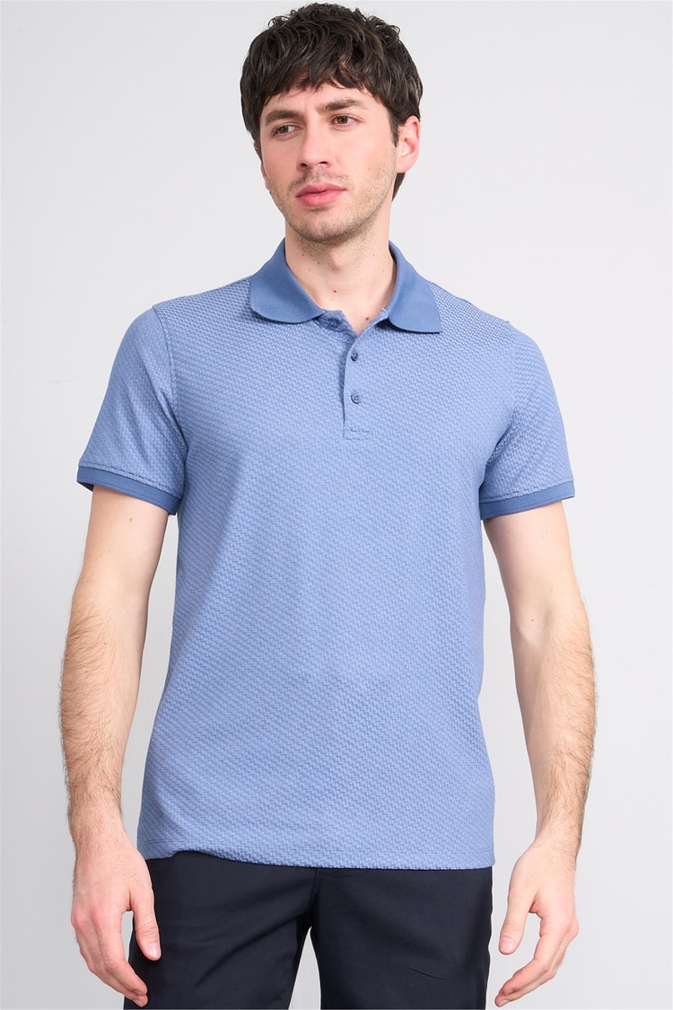 Çetinkaya Mentality 4607 Polo Yaka Regular Modelli T-shirt Mavi