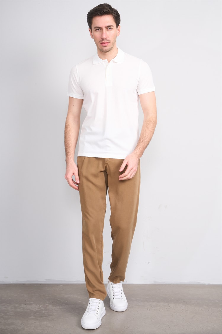 Çetinkaya Mentality 4607 Polo Yaka Regular Modelli T-shirt Beyaz