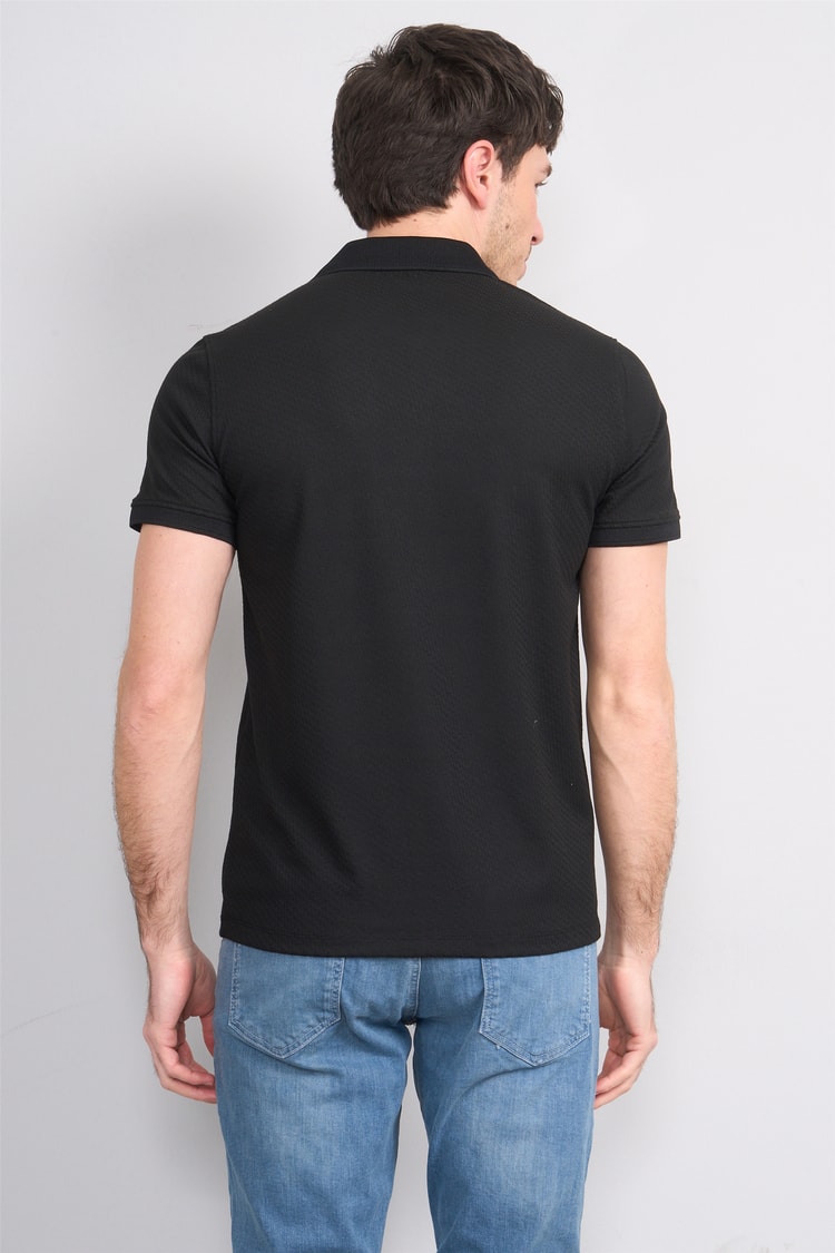 Çetinkaya Mentality 4607 Polo Yaka Regular Modelli T-shirt Siyah