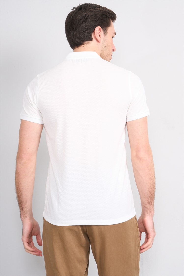 Çetinkaya Mentality 4607 Polo Yaka Regular Modelli T-shirt Beyaz