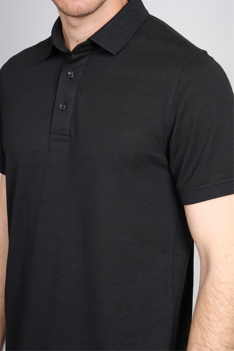 Çetinkaya Mentality 4622 Polo Yaka Regular Modelli T-shirt Siyah