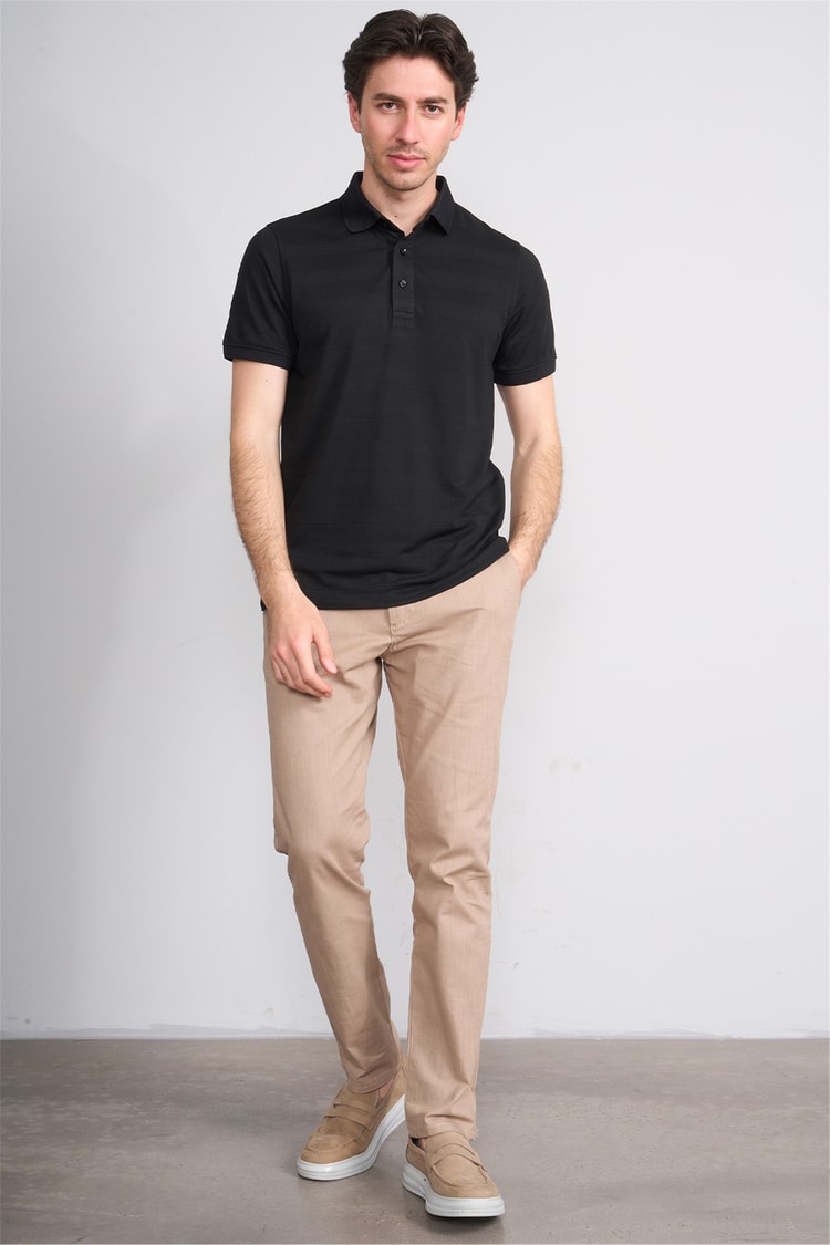 Çetinkaya Mentality 4622 Polo Yaka Regular Modelli T-shirt Siyah