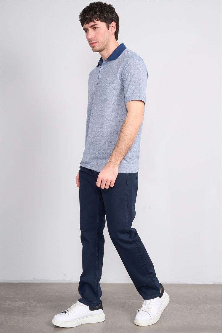 Çetinkaya Mentality 4626 Polo Yaka Regular Modelli T-shirt İndigo