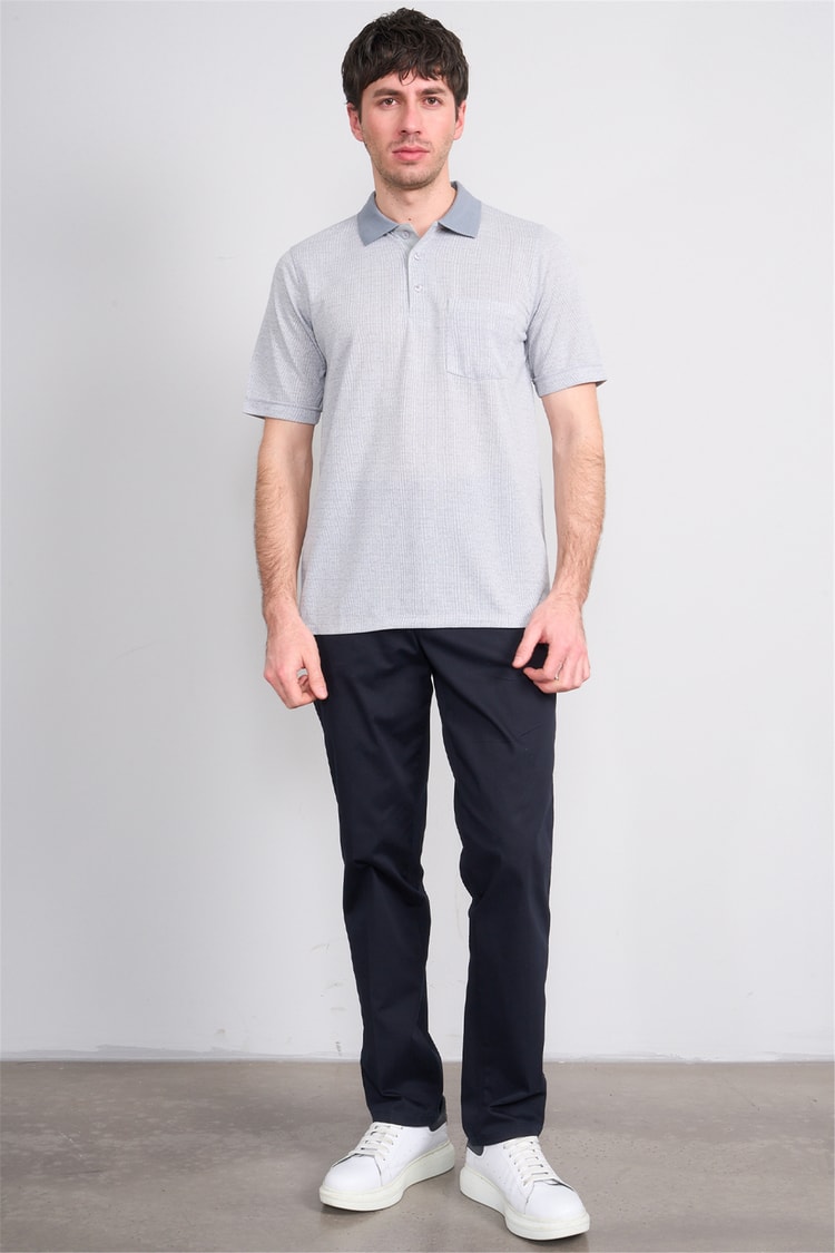Çetinkaya Mentality 4626 Polo Yaka Regular Modelli T-shirt Gri
