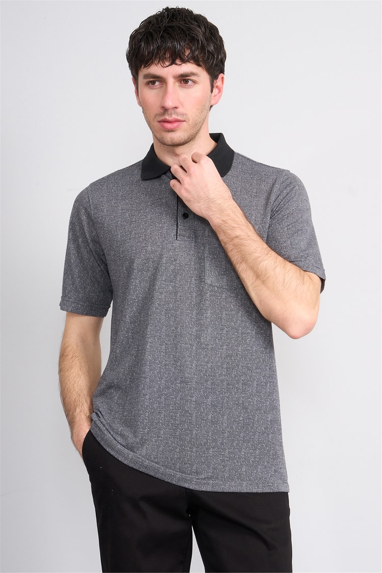 Çetinkaya Mentality 4627 Polo Yaka Regular Modelli T-shirt Siyah