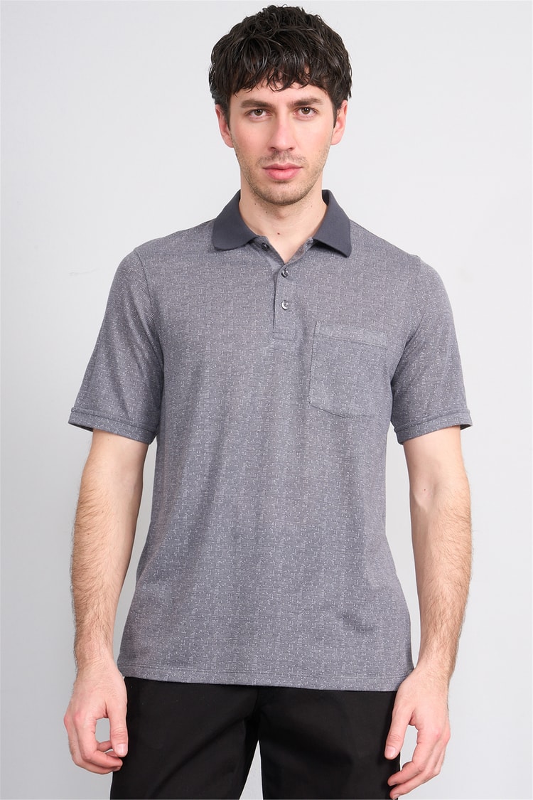 Çetinkaya Mentality 4627 Polo Yaka Regular Modelli T-shirt Füme