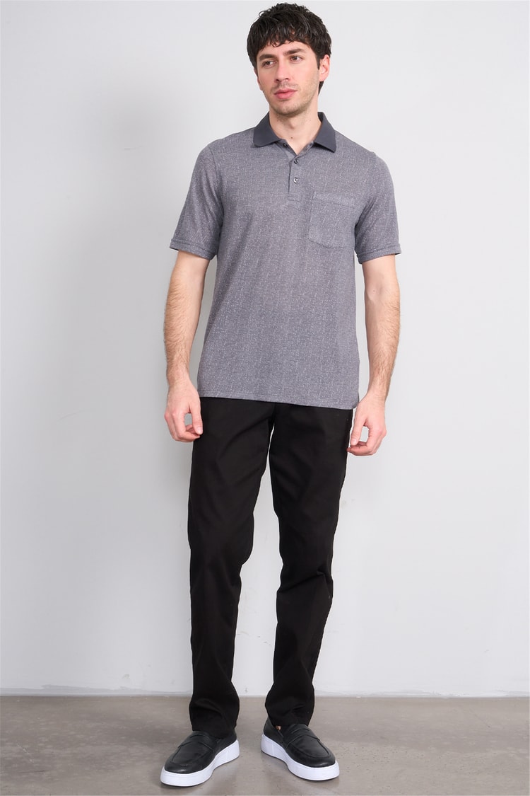 Çetinkaya Mentality 4627 Polo Yaka Regular Modelli T-shirt Füme