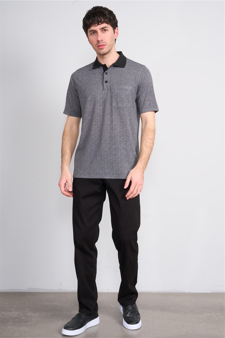 Çetinkaya Mentality 4627 Polo Yaka Regular Modelli T-shirt Siyah