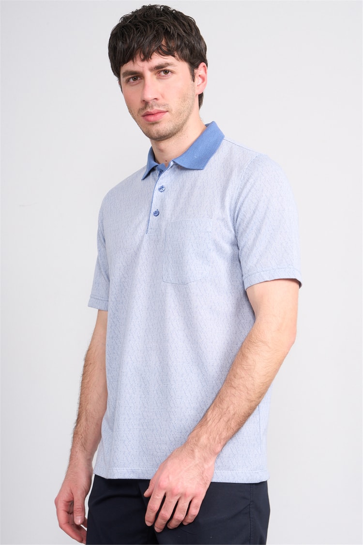 Çetinkaya Mentality 4628 Polo Yaka Regular Modelli T-shirt Mavi