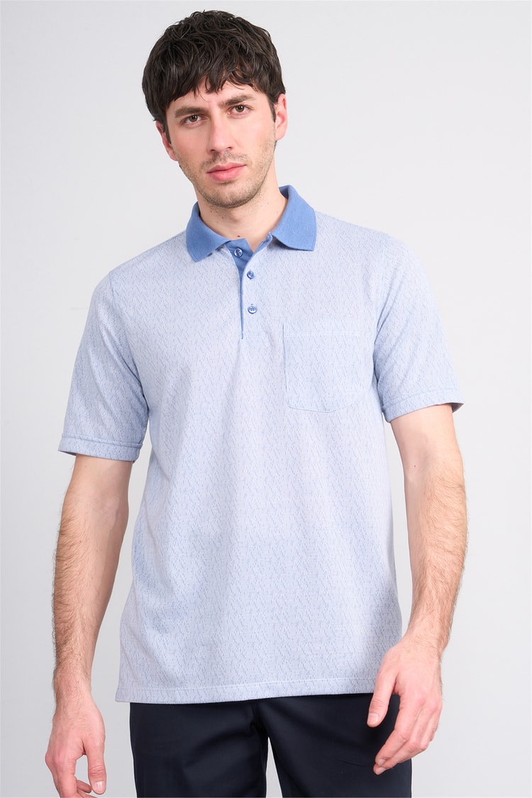 Çetinkaya Mentality 4628 Polo Yaka Regular Modelli T-shirt Mavi
