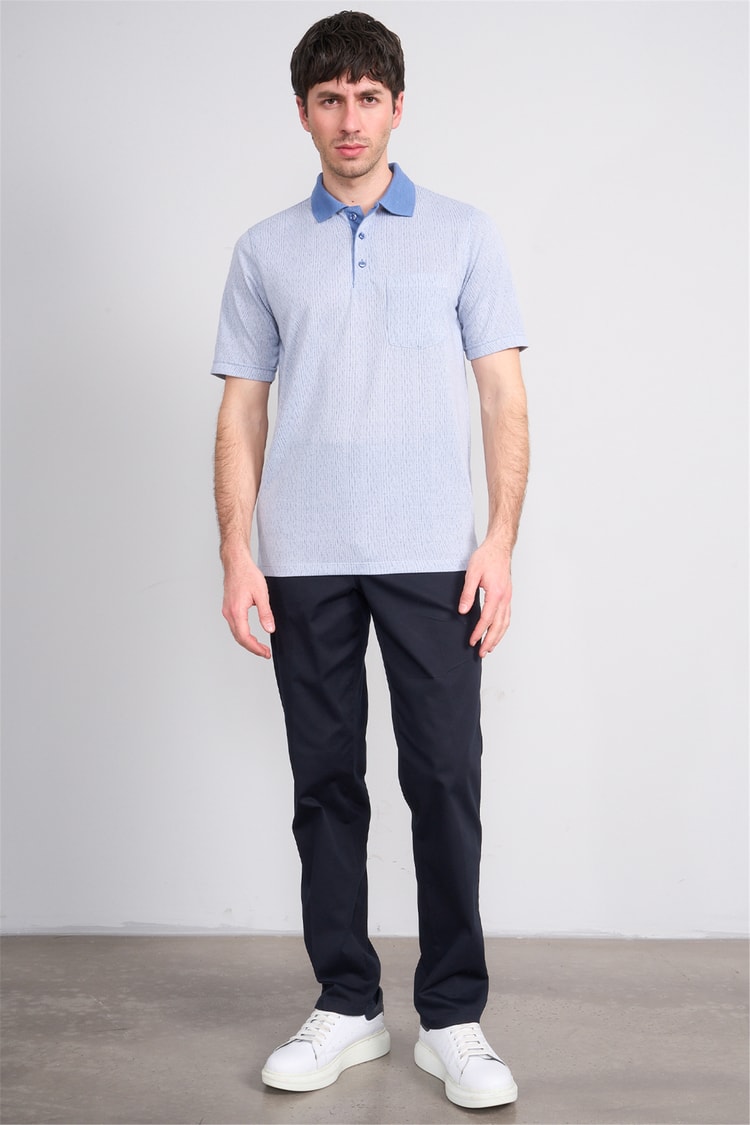 Çetinkaya Mentality 4628 Polo Yaka Regular Modelli T-shirt Mavi