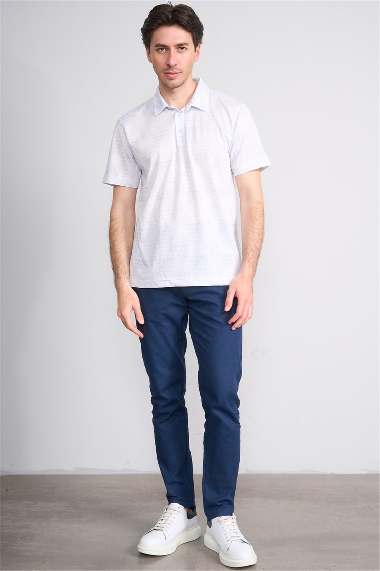 Çetinkaya Mentality 4772 Polo Yaka Regular Micro İnterlok T-shirt Mavi 2