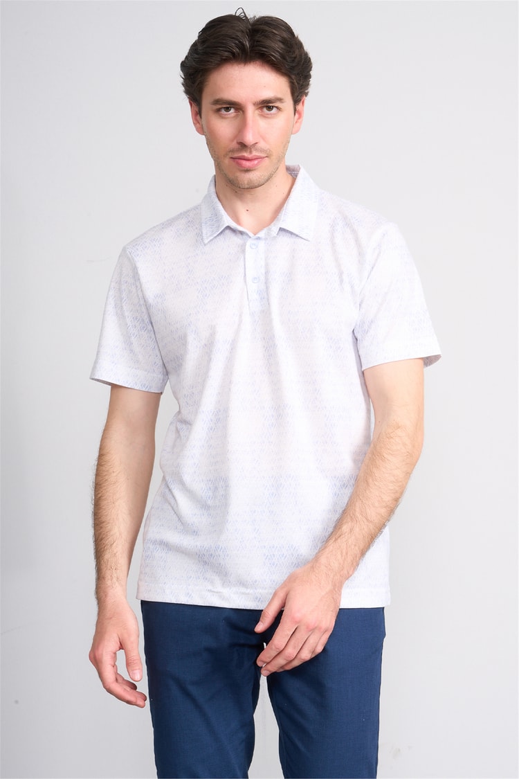 Çetinkaya Mentality 4772 Polo Yaka Regular Micro İnterlok T-shirt Mavi 2