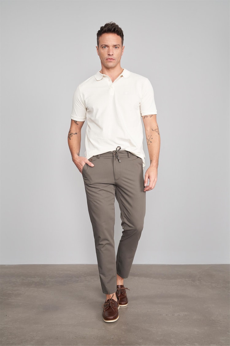Chester Polo 2742 Erkek Polo Yaka Pike T-Shirt Bej %100 Pamuk