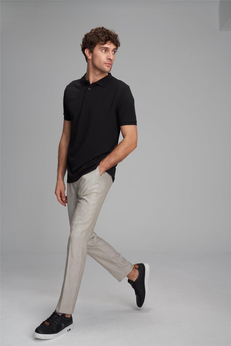 Chester Polo 2742 Erkek Polo Yaka Pike T-Shirt Siyah %100 Pamuk